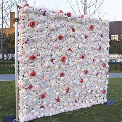 Lofaris Red Pink White Rose Flower Wall Backdrop For Wedding