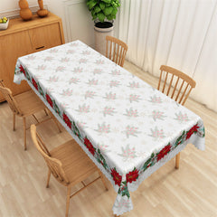 Lofaris Red Poinsettia Pattern Repeat Christmas Tablecloth