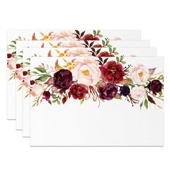 Lofaris Red Purple Pink Flowers Spring Set Of 4 Placemats