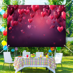 Lofaris Red Reflective Heart Balloon Valentines Day Backdrop