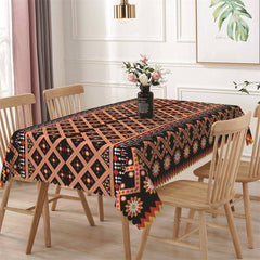 Lofaris Red Rhombus Detailed Regular Rectangle Tablecloth