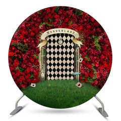 Lofaris Red Rose Grass Wonderland Round Backdrop For Easter