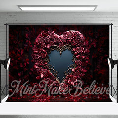 Lofaris Red Rose Pattern Mirror Valentines Day Backdrop