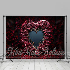 Lofaris Red Rose Pattern Mirror Valentines Day Backdrop