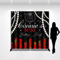 Lofaris Red Rose Pearls Perfume Custom 30Th Birthday Backdrop