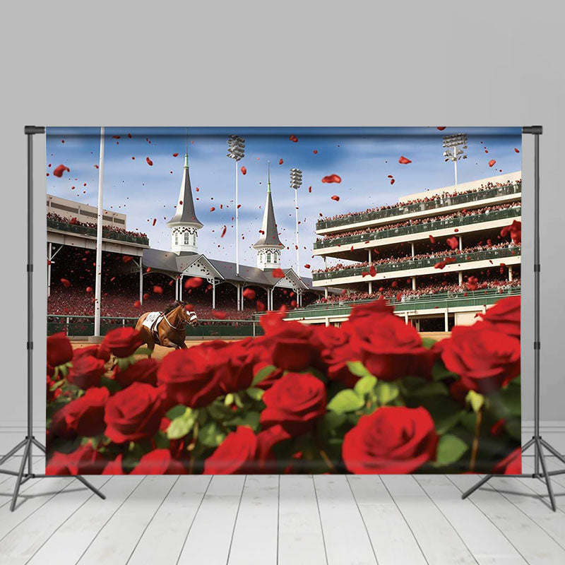 Lofaris Red Rose Sky Celebration Kentucky Derby Backdrop