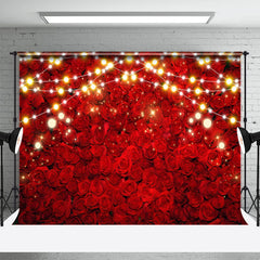 Lofaris Red Roses Glitter Light Valentines Day Backdrop