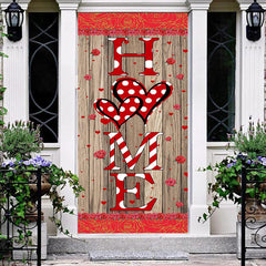 Lofaris Red Roses Wood Board pattern welcome home Door Cover