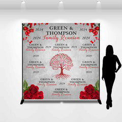 Lofaris Red Rous Tree Custom 2024 Family Reunion Backdrop