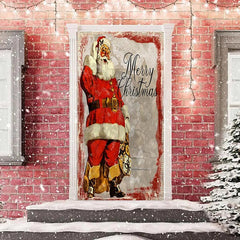 Lofaris Red Santa Claus Papery Merry Christmas Door Cover