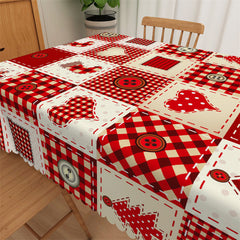 Lofaris Red Scottish Plaid Buttons Socks Christmas Tablecloth