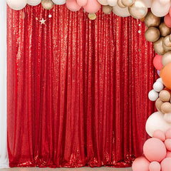 Lofaris Red Sequin Curtains Photography Fabric Backdrop