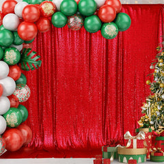 Lofaris Red Sequin Curtains Photography Fabric Backdrop