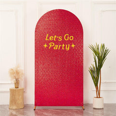 Lofaris Red Sequin Fitted Arch Backdrop Cover for Wedding Decor