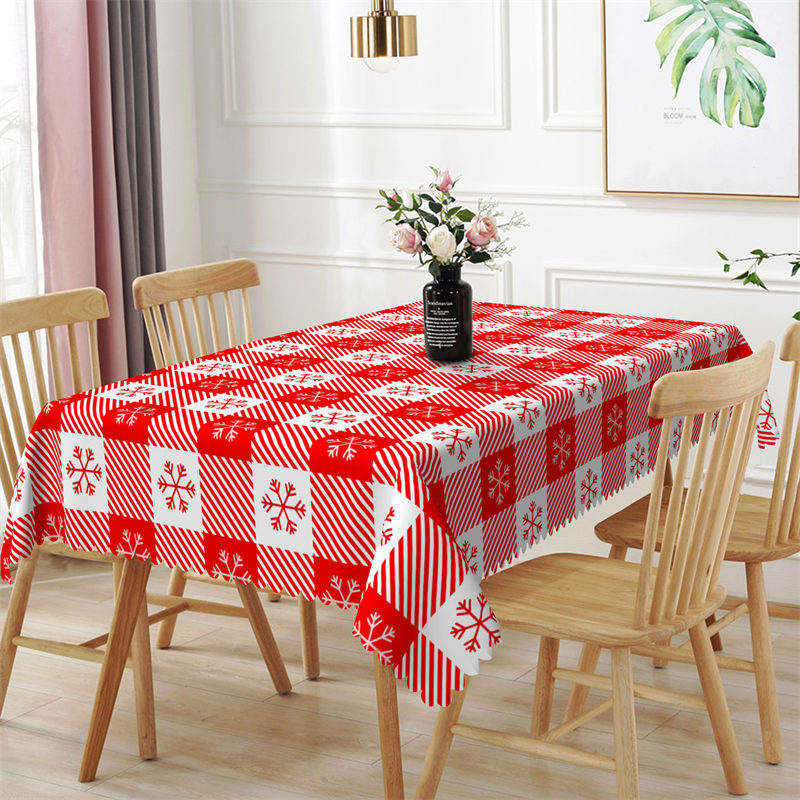 Checkered Polyester Table Skirt for Kitchen Decor - Lofaris