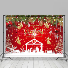 Lofaris Red Snowy Merry Christmas Happy New Year Backdrop