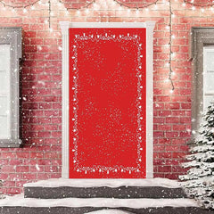 Lofaris Red Snowy Star Simple Merry Christmas Door Cover