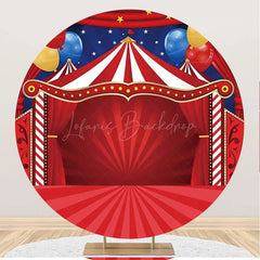 Lofaris Red Stage Balloons Circus Round Backdrop For Party