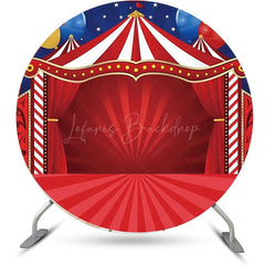 Lofaris Red Stage Balloons Circus Round Backdrop For Party