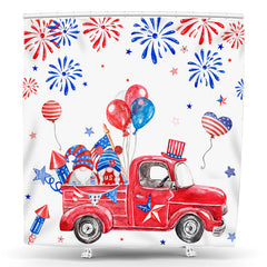 Lofaris Red Track Celebrations Independence Day Shower Curtain