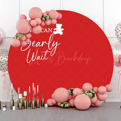 Lofaris Red We Can Bearly Wait Round Baby Shower Backdrop