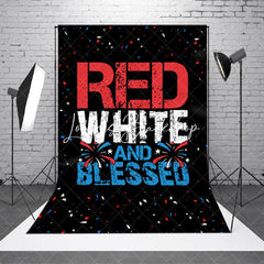 Lofaris Red White And Blessed Backdrop For Independence Day