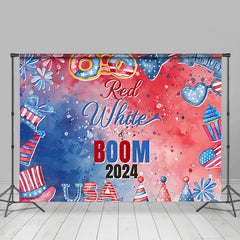 Lofaris Red White And Boom 2024 Independence Day Backdrop