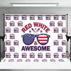 Lofaris Red White Awesome Sunglass Independence Day Backdrop