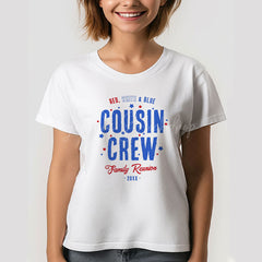 Lofaris Red White Blue Cousin Crew Custom Family T-Shirt