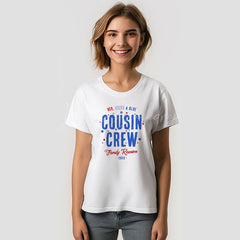 Lofaris Red White Blue Cousin Crew Custom Family T-Shirt