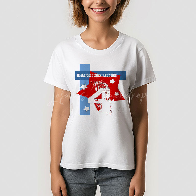 Lofaris Red White Blue Family Reunion 4th of July T-Shirt