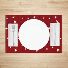 Lofaris Red White Blue Little Star Dining Set Of 4 Placemats