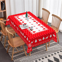 Lofaris Red White Christmas Tree Reindeer Party Tablecloth