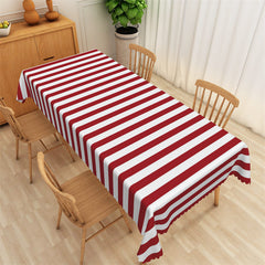 Lofaris Red White Horizontal Stripes Rectangle Tablecloth