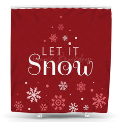 Lofaris Red White Let It Snow Shower Curtain For Christmas