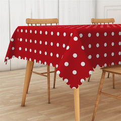 Lofaris Red White Regular Polka Dots Stylish Tablecloth