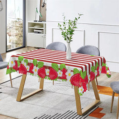 Lofaris Red White Strawberry Dining Room Cafe Tablecloth