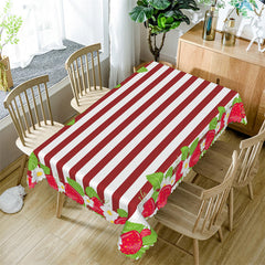 Lofaris Red White Strawberry Dining Room Cafe Tablecloth