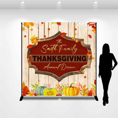 Custom Yellow Leaves Thanksgiving Dinner Backdrop - Lofaris