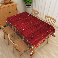 Lofaris Red Wood Christmas Tree Glitter Light Tablecloth