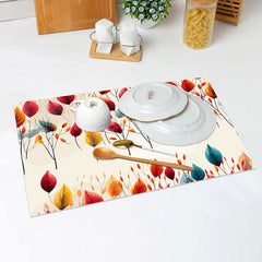 Lofaris Red Yellow Blue Autumn Leaves Set Of 4 Placemats