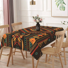 Lofaris Red Yellow Dot Rhombus Symmetry Rectangle Tablecloth