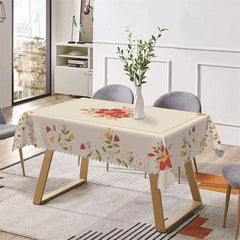 Lofaris Red Yellow Floral Cute Simple Rectangle Tablecloth