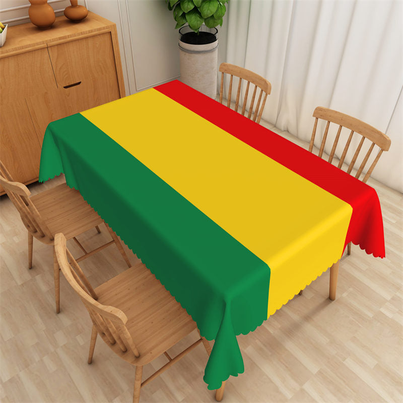 Lofaris Red Yellow Green Splice Bolivia Flag Tablecloth