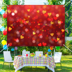 Lofaris Red Yellow Heart Bokeh Warm Valentines Day Backdrop