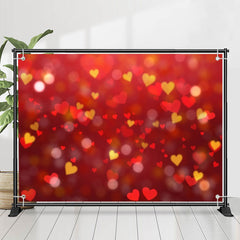 Lofaris Red Yellow Heart Bokeh Warm Valentines Day Backdrop