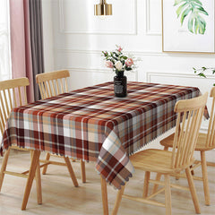 Lofaris Reddish Brown Classic Tartan Rectangle Tablecloth