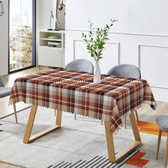 Lofaris Reddish Brown Classic Tartan Rectangle Tablecloth