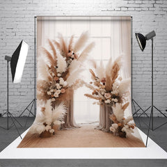 Lofaris Reed Rice White Curtain Window Boho Wedding Backdrop