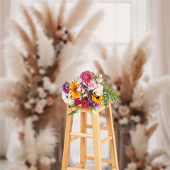 Lofaris Reed Rice White Curtain Window Boho Wedding Backdrop